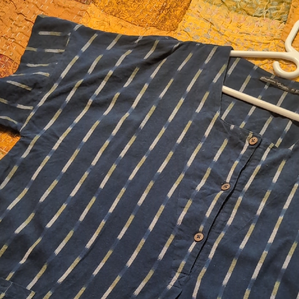 Striped Blue Button-Up Shirt